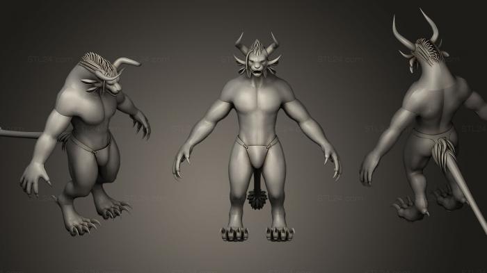 Статуэтки герои, монстры и демоны (Уоррик Эшблад, STKM_0392) 3D модель для ЧПУ станка
